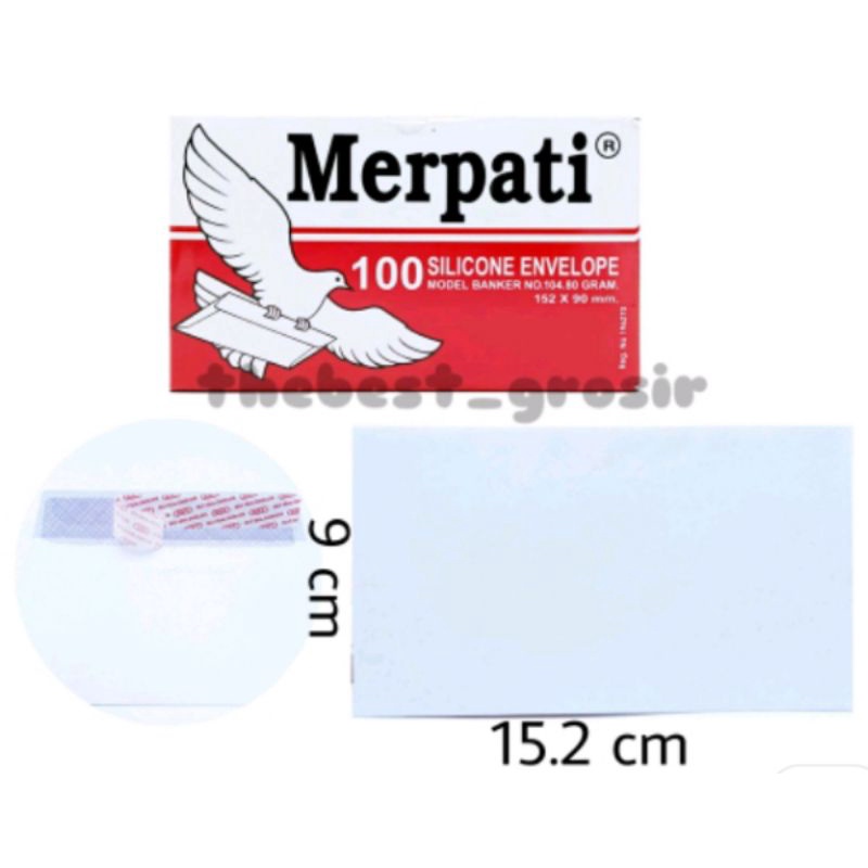 

Amplop putih MERPATI isi 100 lembar