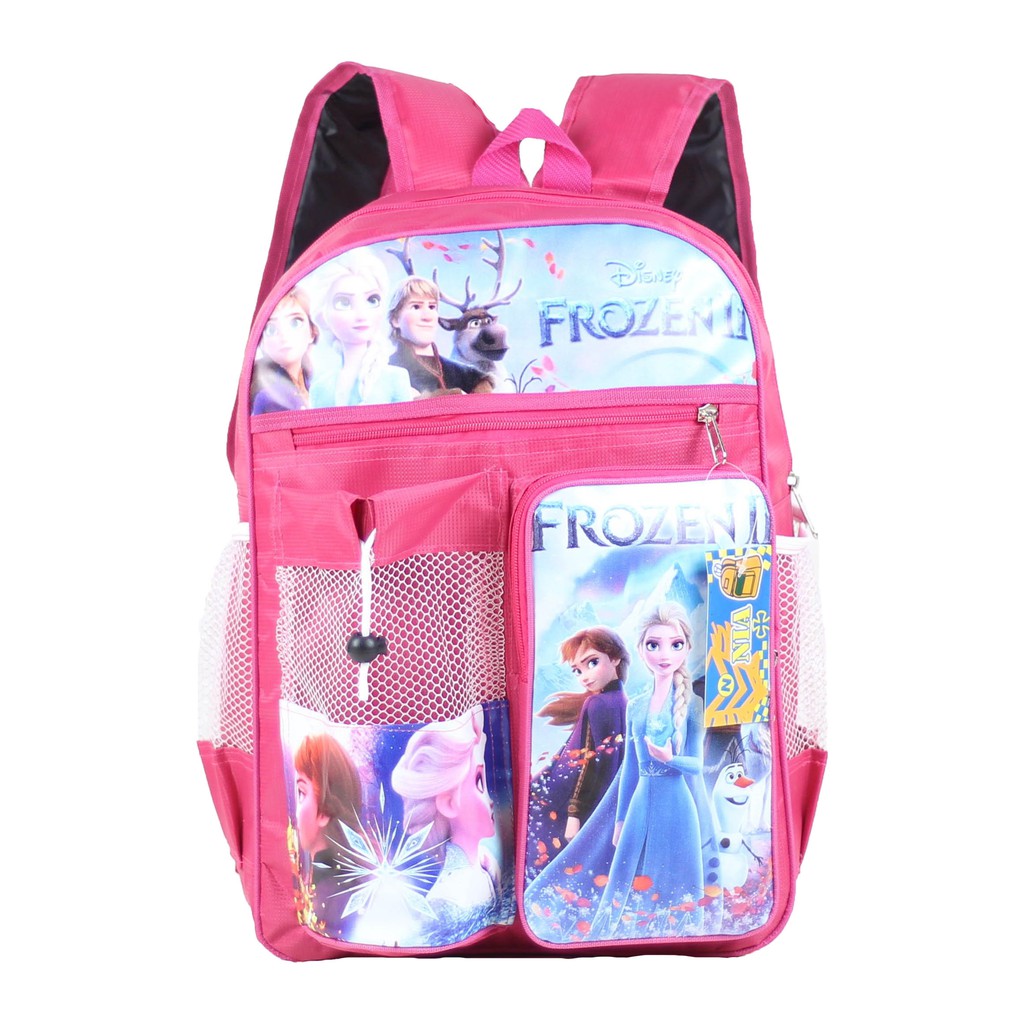 Tas Anak TK SD Tas Ransel Anak Karakter Frozen Pink Tas Gambar Tas Terbaru Plus BOTOL