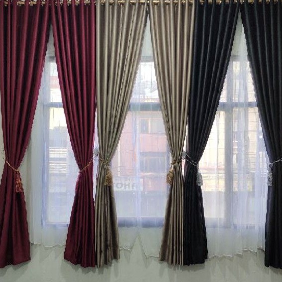Gorden hordeng blackout polos semi bludru,  mewah dan elegan