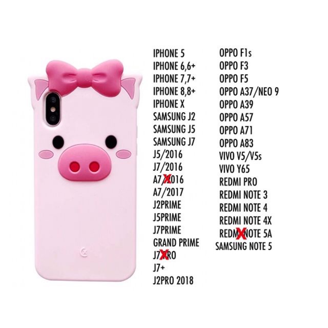 Pig Jelly Case  samsung iphone xiaomi vivo  j7 j5 j2 2016 prime pro redmi note 4 note 5