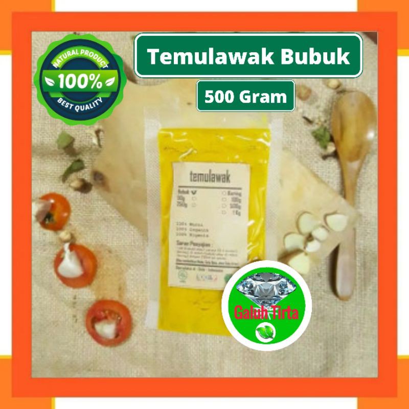 

500 Gram Bubuk temulawak murni asli original organik alami kualitas premiumi Curcuma xanthorrhiza
