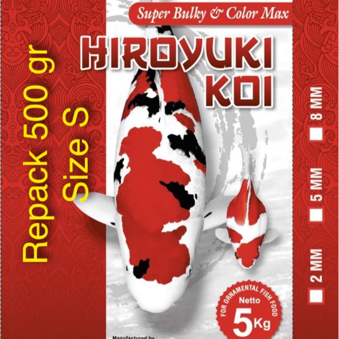 Hiroyuki koi food super bulky & color repack 500 gr size S