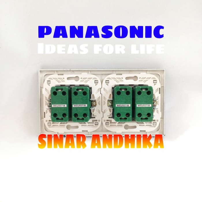 SAKLAR SERI KECIL DOUBLE INDIKATOR HITAM STYLE E PANASONIC WESJ 78049B+WESJ 5571B