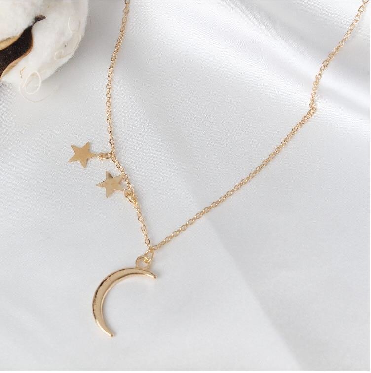 MORYMOSHI K13 Kalung Liontin Bulan Bintang Fashion Wanita Korea Murah