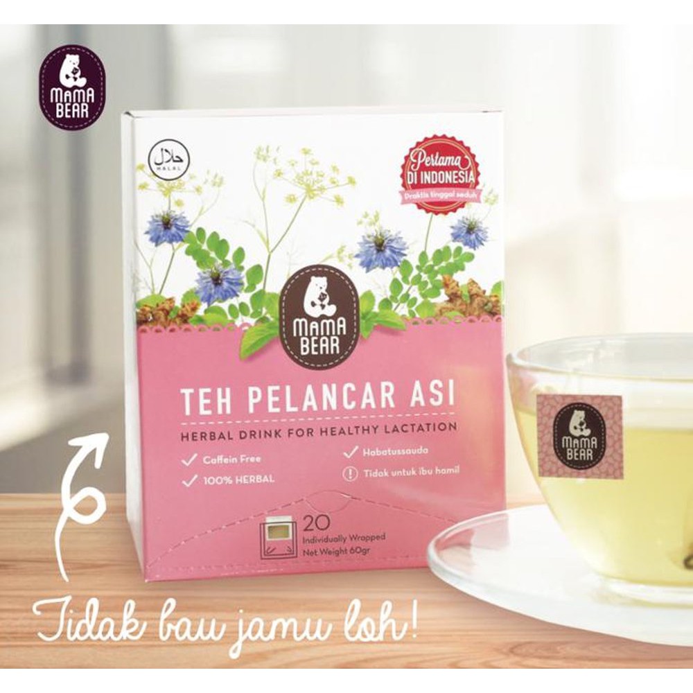 TEH PELANCAR ASI MURAH MAMABEAR / AFIS BOOSTER TEA IBU MENYUSUI MAMA BEAR TEA POWDER