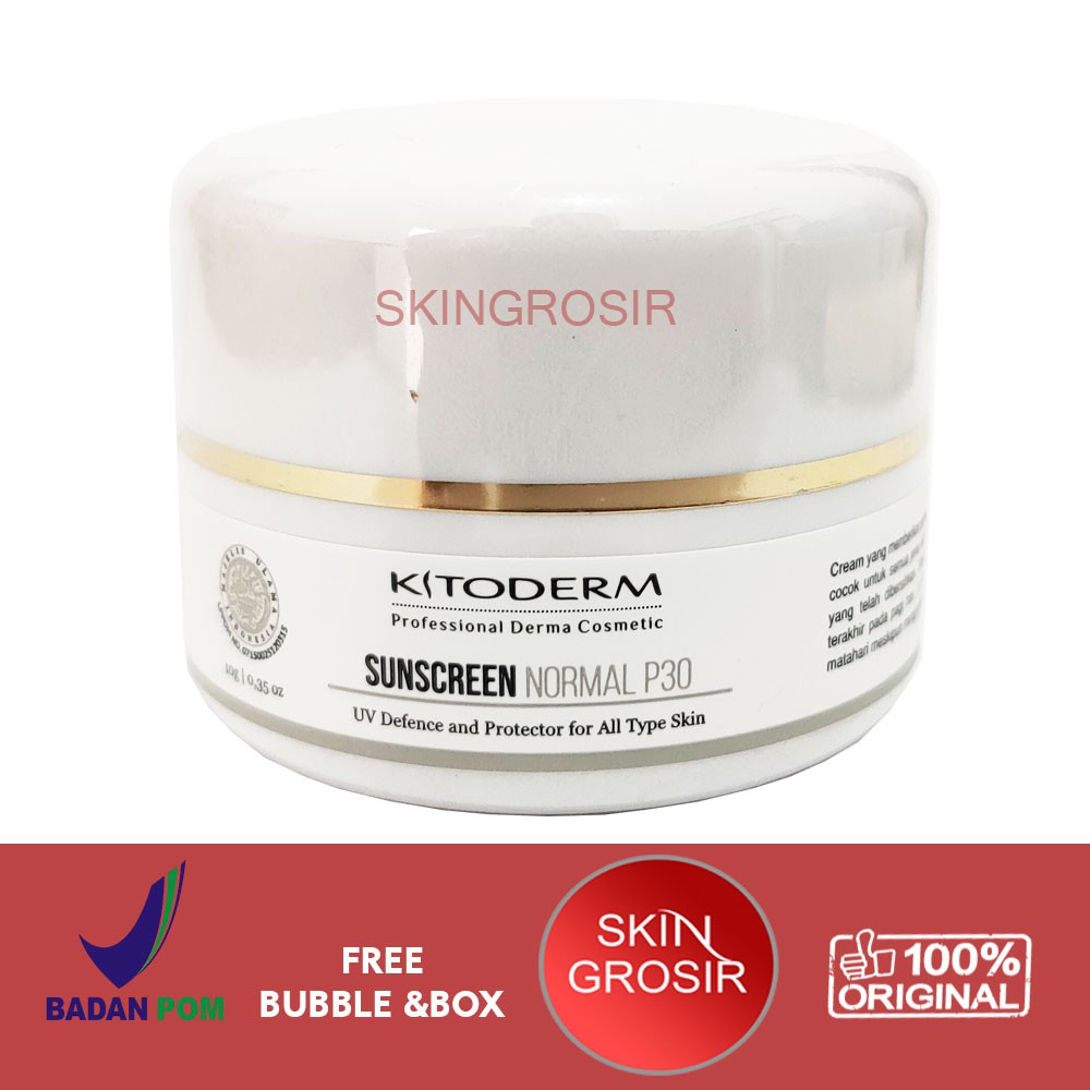 [READY STOCK] Kitoderm Sunscreen Normal P30 Cream 10gr Ori / Tabir Surya Normal Pink BPOM GROSIR