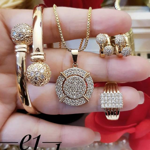 Xuping set perhiasan lapis emas 24k 2112f