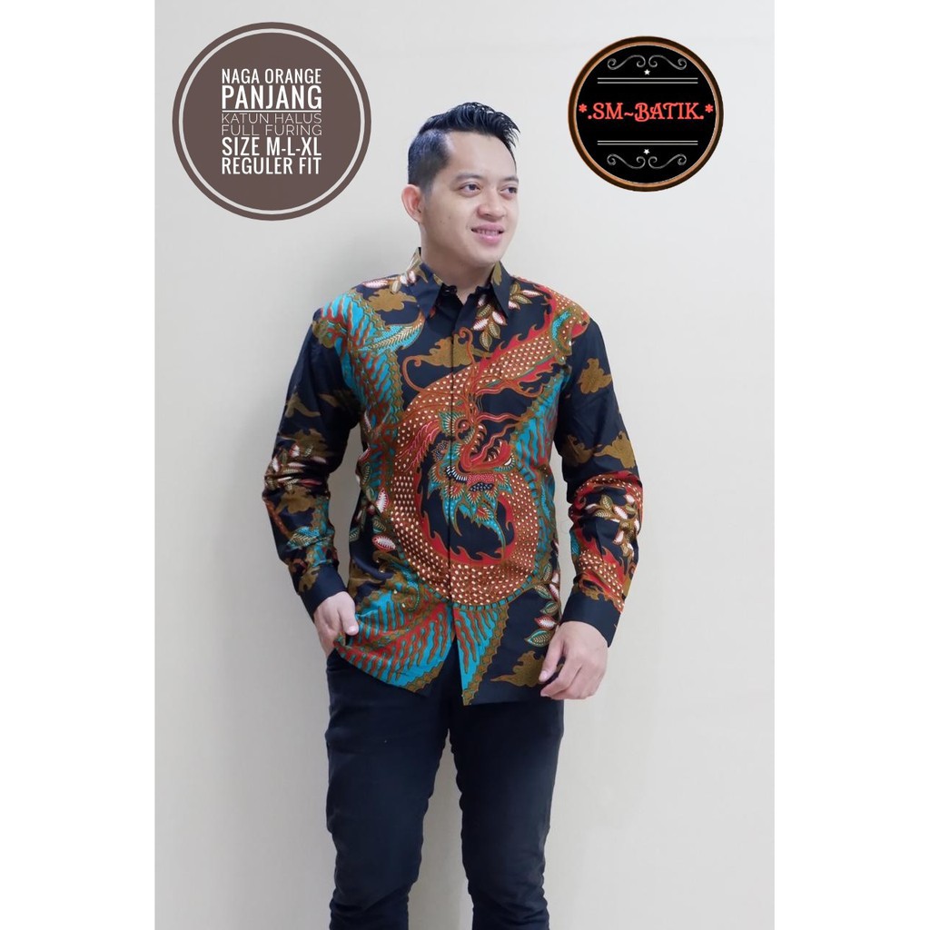 NAGA ORANGE / BATIK PRIA LENGAN PANJANG / by SM-BATIK / 10.3