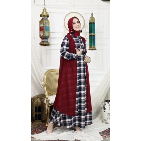 Gamis Wanita Set Outer / Gamis Cantik Terbaru 2022 / Gamis Boutiq / Gamis Muslimah / Gamis Dewasa