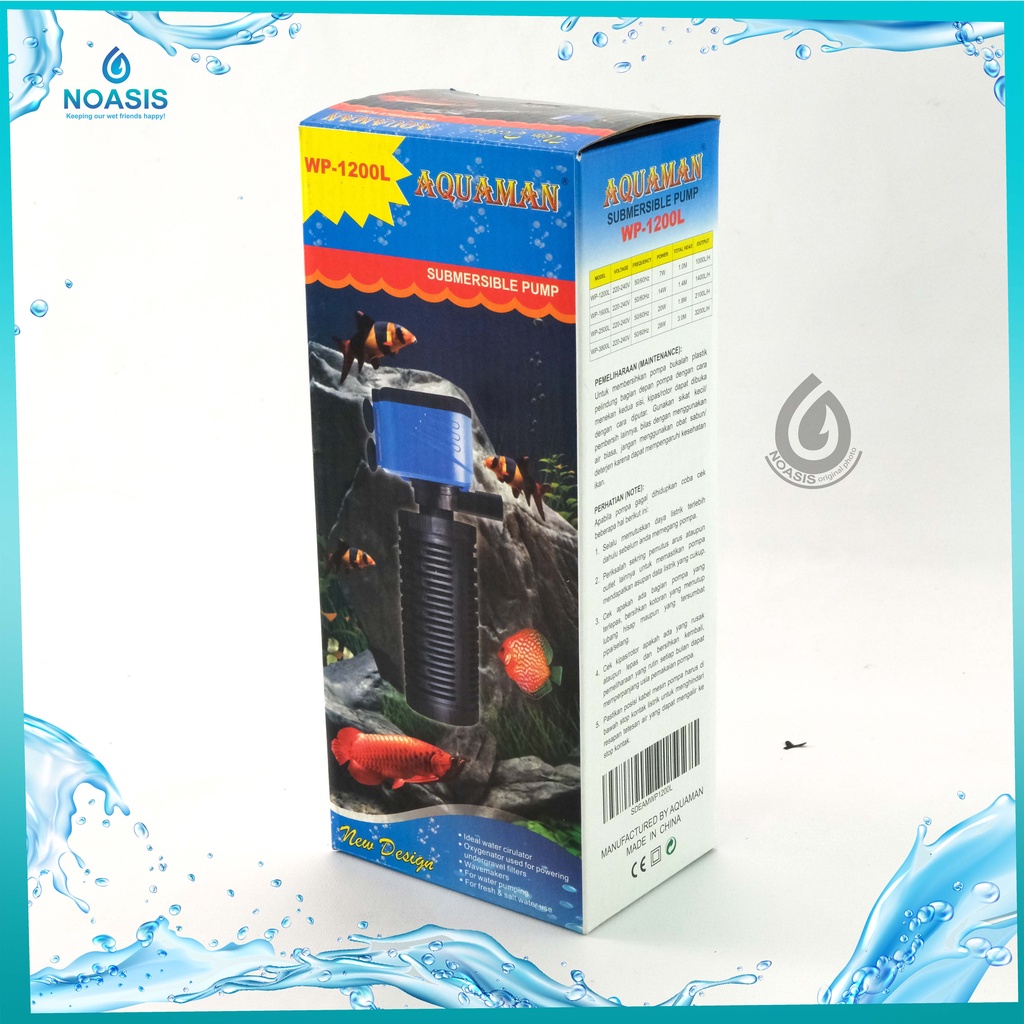 POMPA AIR AQUARIUM INTERNAL FILTER AQUAMAN -1200L SUMBERSIBLE 1200 L