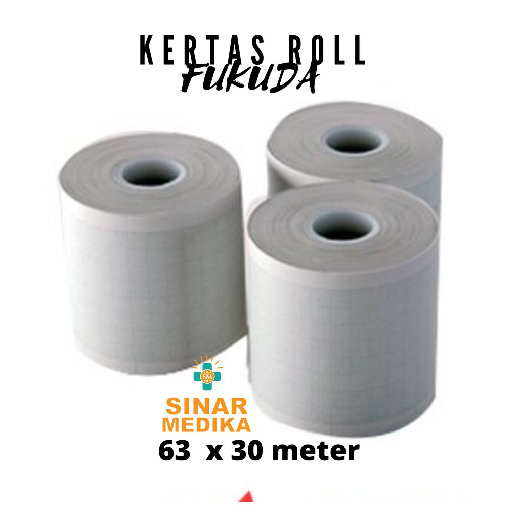 KERTAS ROLL EKG FUKUDA 63 x 30 Meter / ECG PAPER 63 x 30 M / ELECTROCARDIOGRAPH PAPER