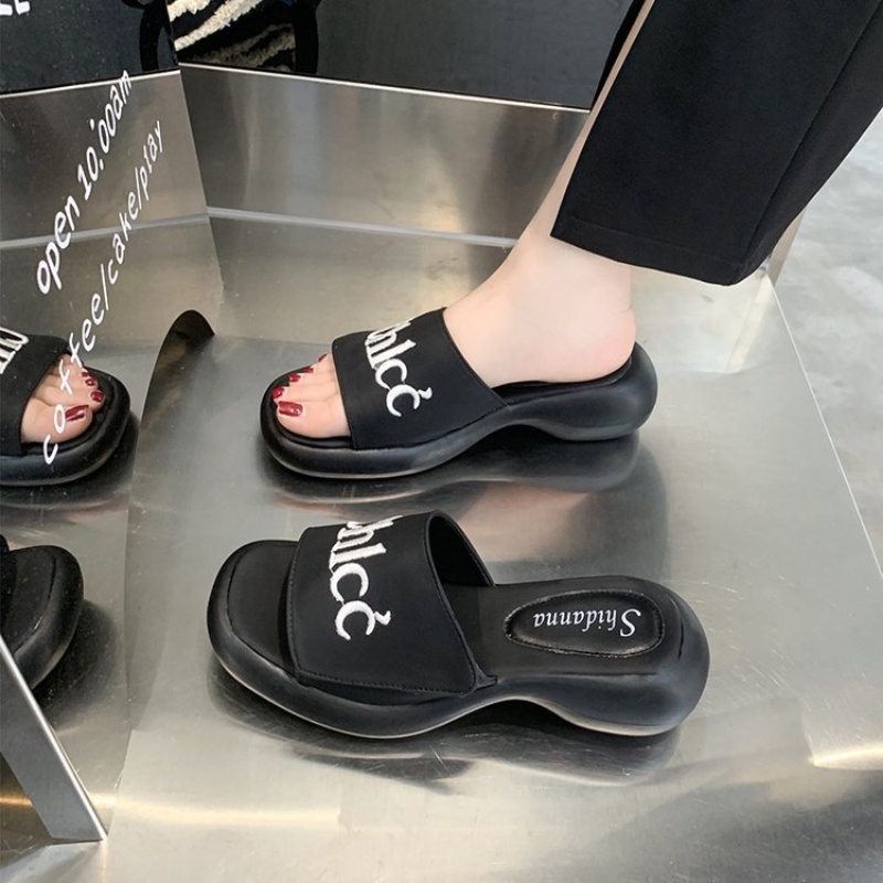 RYX - Round LLC Sandal Slip On Wanita Fashon Casual Sehari-Hari - Ori Import