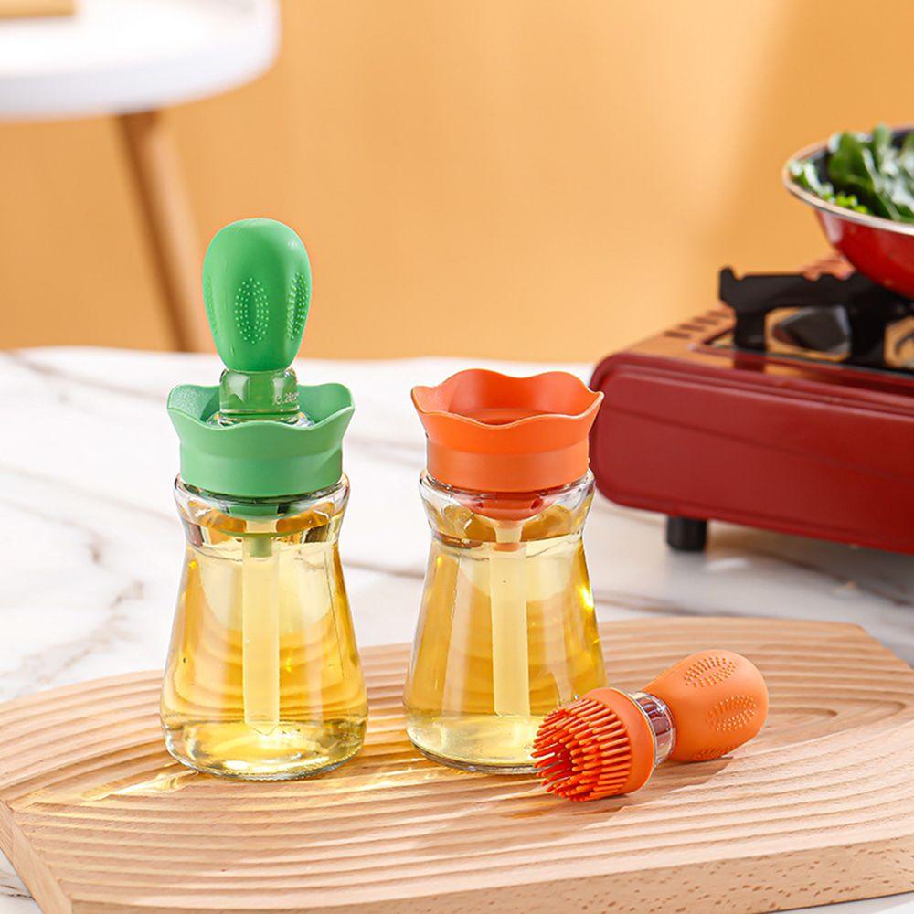 R-FLOWER Botol Minyak Dengan Kuas Silikon Peralatan Masak Baru Barbekyu Grill Dispenser Minyak