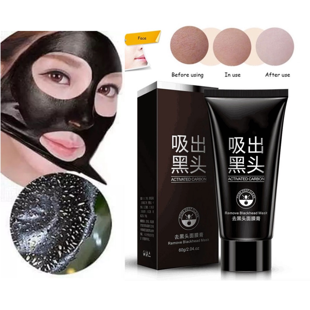 [NEW] Black Mask Remove Blackhead Actived Carbon Charcoal 60 gr ORIGINAL &amp; Hologram / Removed Black Head / Masker Wajah Peel Off Jerawat Masker Wajah Organik Masker Komedo Ampuh Pria Anti Jerawat Flek Hitam Masker Korea Skincare Pemutih Wajah dan Glowing