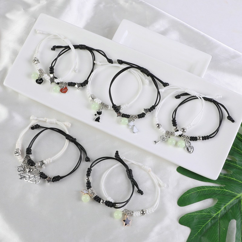 2pcs Gelang Luminous Adjustable Untuk Pria Dan Wanita