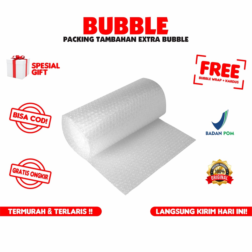 

BUBBLE WRAP Tambahan Packing Extra Pelindung Paket Lebih Aman