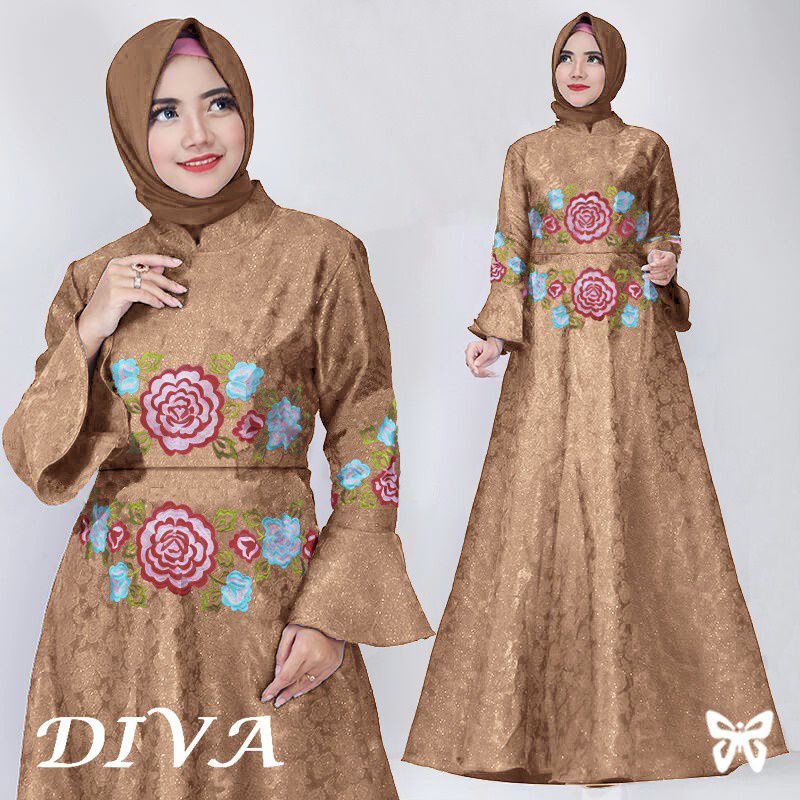 (New kebaya Brukat) Yumna Full Brukat Tile /Gamis Pesta/Baju Muslim Wanita Jumbo/Gamis Brukat Tile R