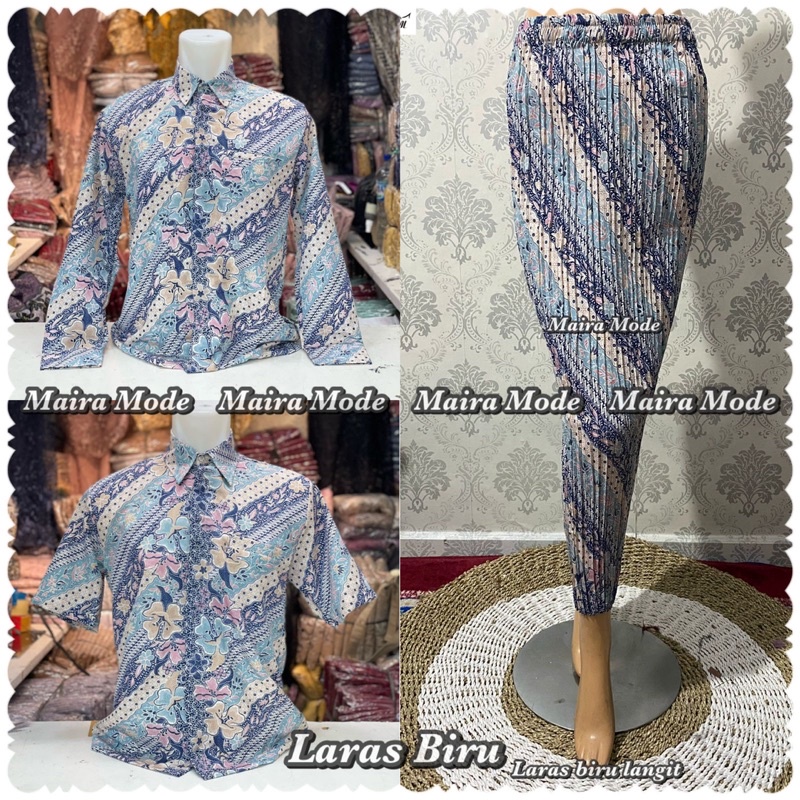 SET COUPLE KEMEJA BATIK ROK PLISKET BATIK COUPLE BATIK KEBAYA