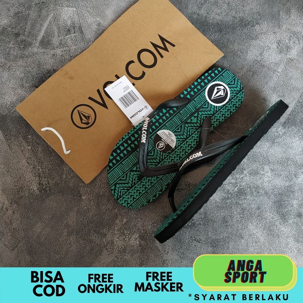 SANDAL JEPIT PRIA VOLCOM SENDAL KASUAL DISTRO COWOK MOTIF SURFING SANTAI