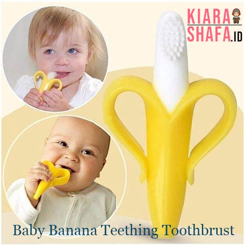 Kiarashafa - Baby Banana Teething Toothbrush / Sikat Gigi Bayi / Sikat Gigi Anak Unik Bentuk Pisang