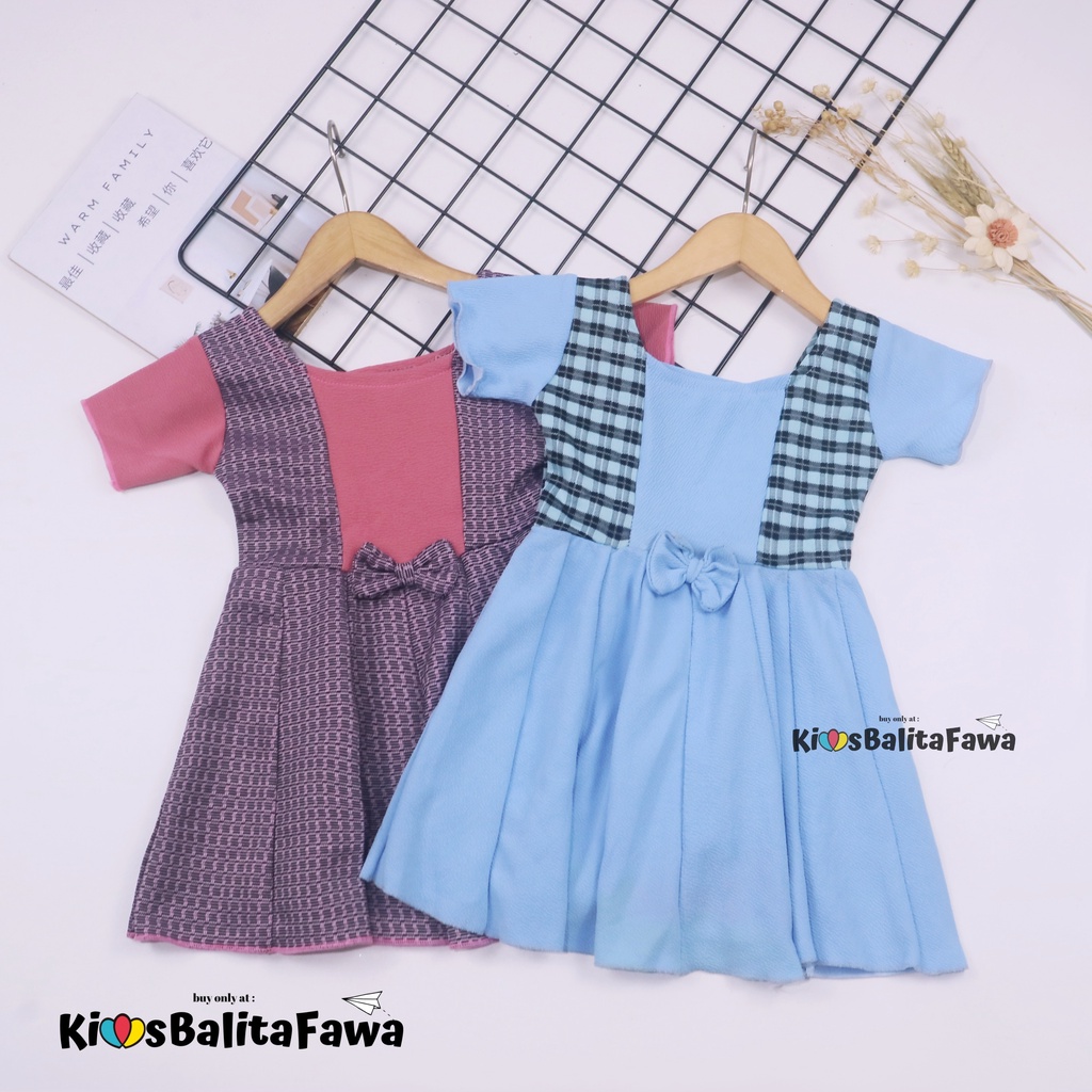 Dress Nadine uk Bayi - 8 Tahun / Pakaian Baju Cewek Dres Pesta Import Baby Perempuan Murah Harian