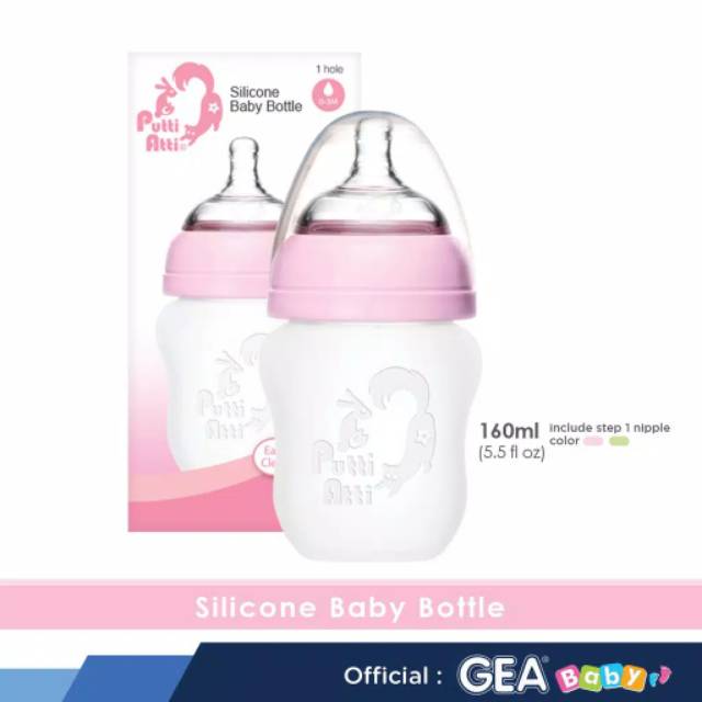 Putti Atti Silicone Baby Bottle 160ml - Botol Susu Bayi Silicone Single