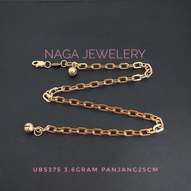 Gelang kaki variasi rantai~UBS  emas kadar 375