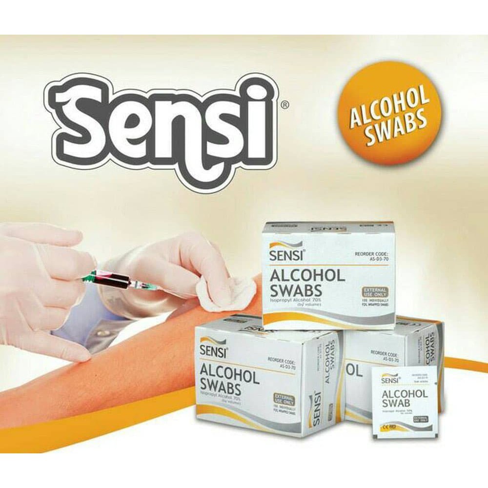 Alcohol swab sensi alkohol swab sensi tissue alcohol isi 100pcs