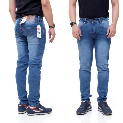 Celana Levis Hitam Pria Jeans Panjang Pensil Skinny Semi Slim Fit Cowok Cowo Pria Bahan Denim Stretch Terbaru I Levis Cowok I Jeans Pria