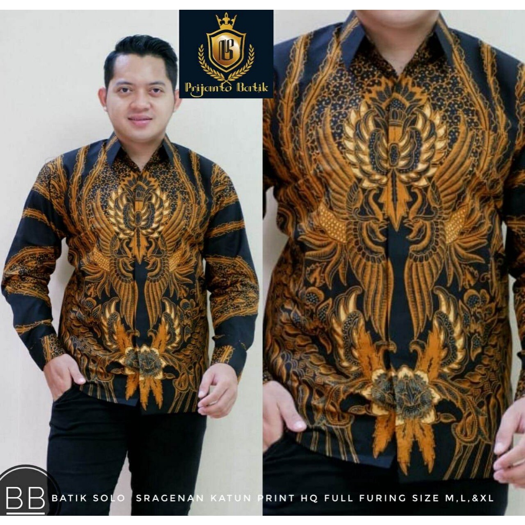 Kemeja batik eksklusif pria / batik lengan panjang lapis furing / baju batik pria terlaris/ ori solo