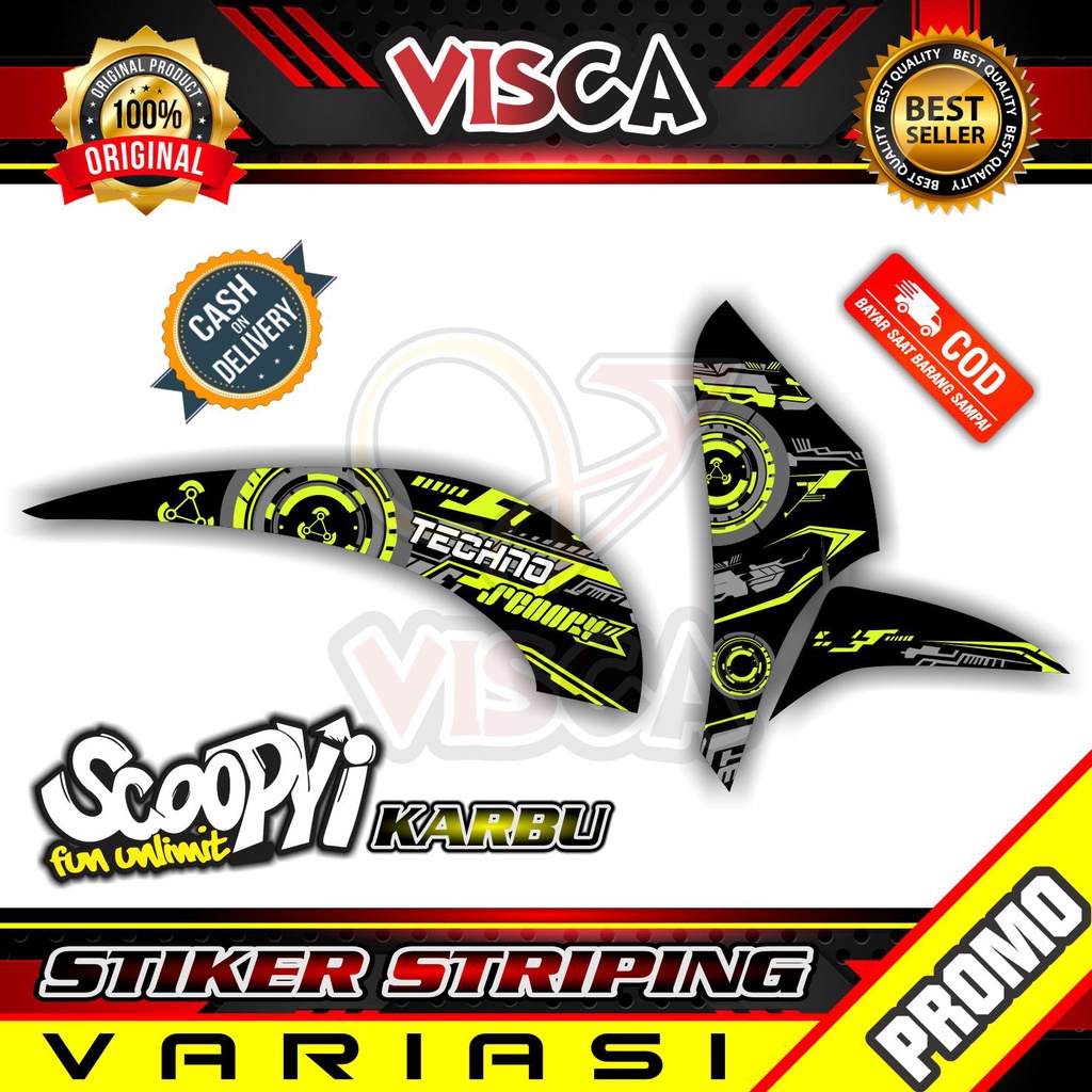 Striping Scoopy Karbu -  Sticker Striping Variasi Lis Scoopy Karbu - Striping Hologram Scoopy Karbu 