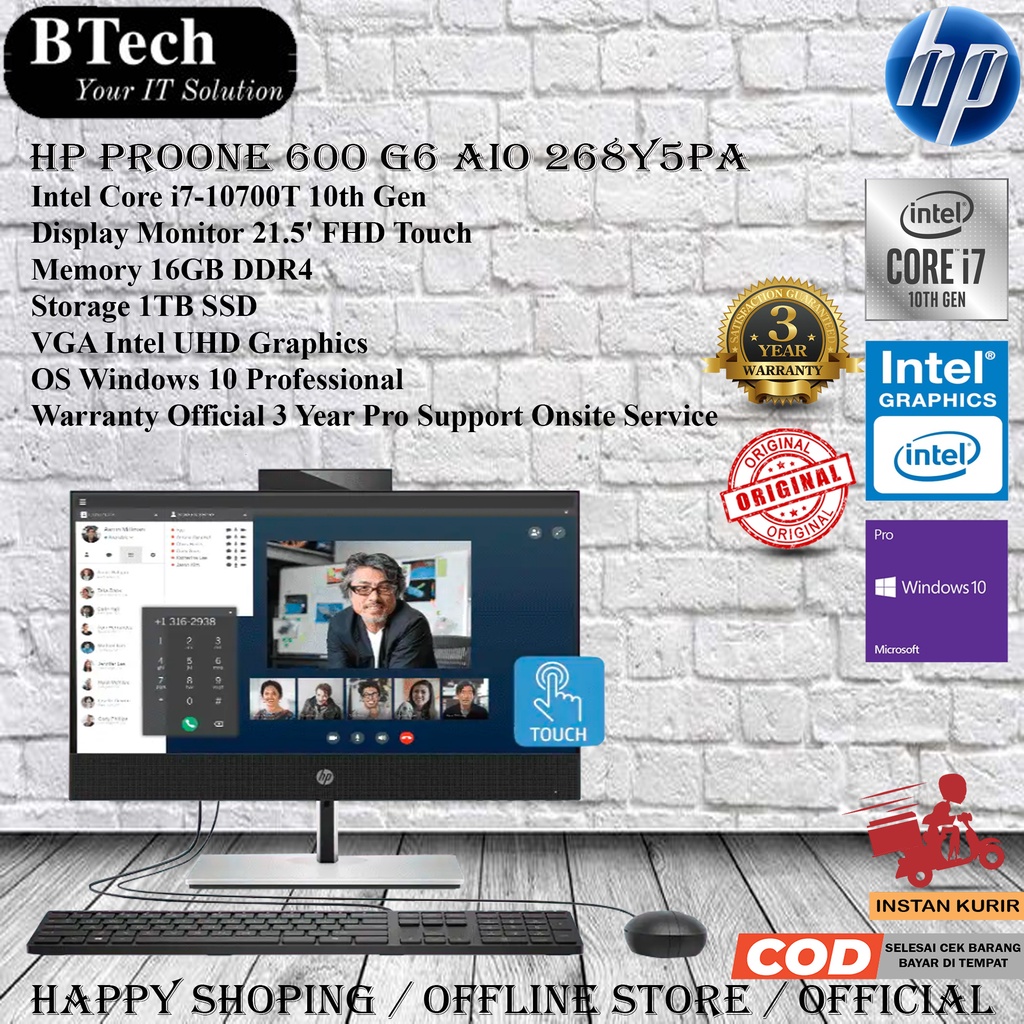 HP ProOne 600 G6 AIO 268Y5PA Core i7-10700T/16GB/1TB SSD/W10PRO