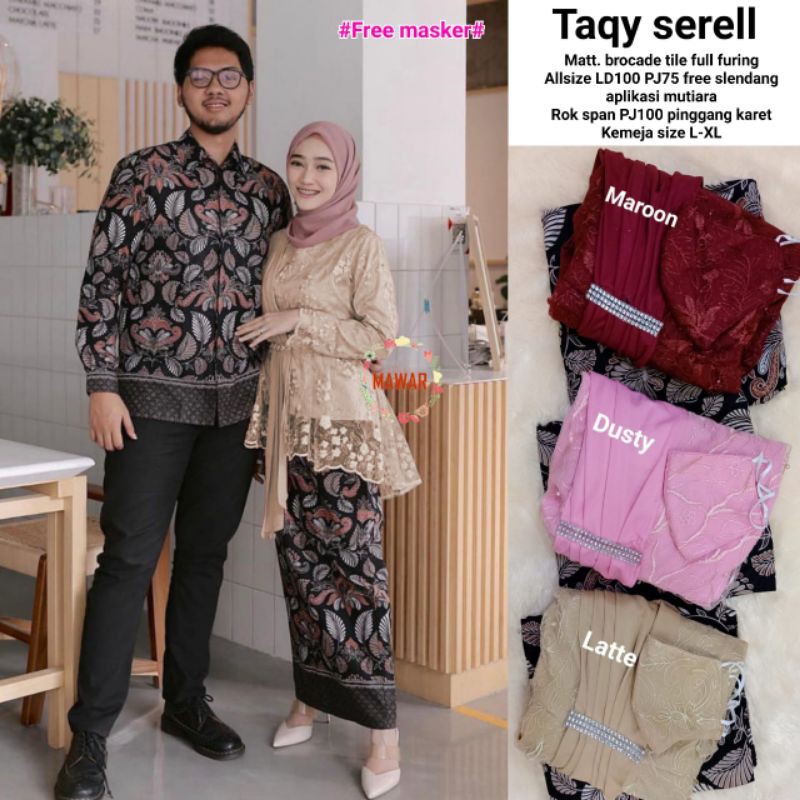 taqy serell Baju kondangan kebaya brokat batik pesta couple cewek cowok sarimbit