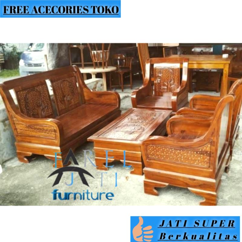 Kursi Tamu Minimalis Kayu Jati Set Kursi Ruang Tamu Model Semut Furniture Jepara
