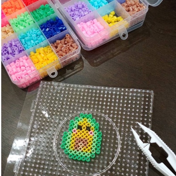 1350+ Beads Midi 5mm 15 colour Perler Beads Artkal Hama Beads Paket Lengkap Pixel Art Mote Manik Mainan Edukatif Fokus Anak DIY Do it Yourself