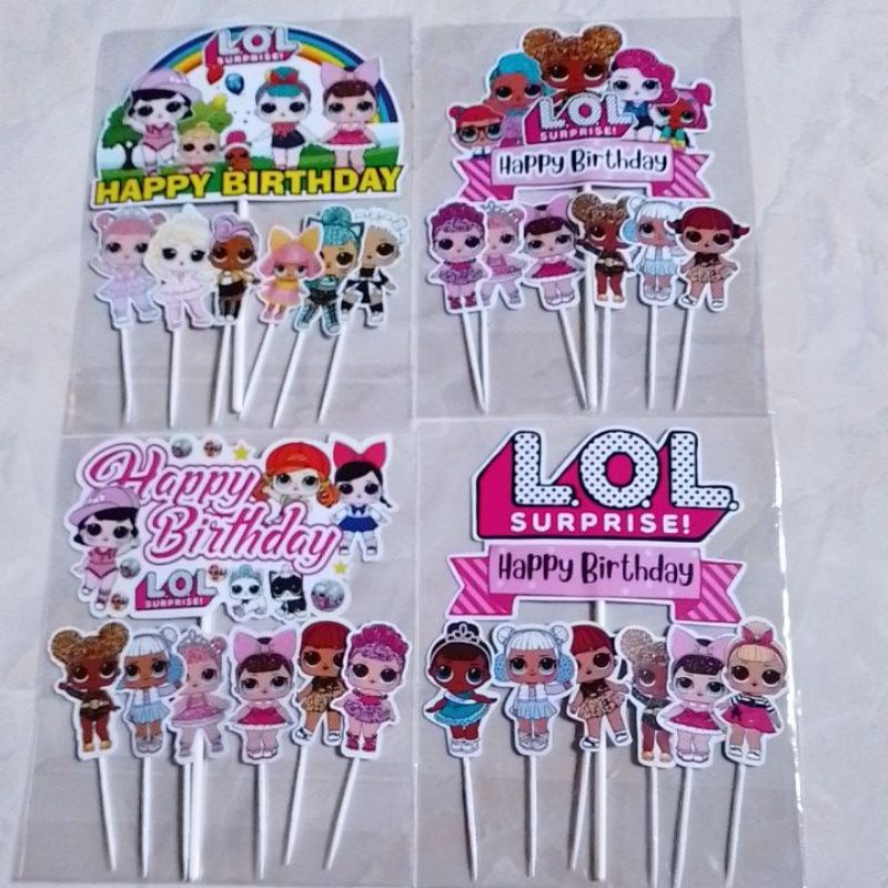 Topper ulang tahun/hiasan kue tart LOL