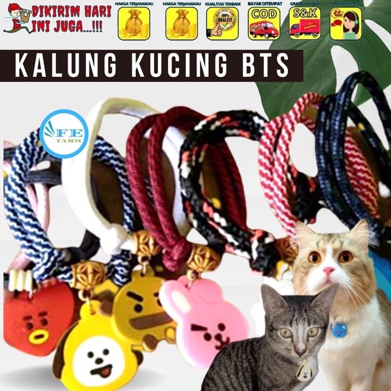 KALUNG BTS - Kalung Kucing BTS Kalung Kucing Unik Keren ARMY Aksesoris Kucing kalung kucing loceng b