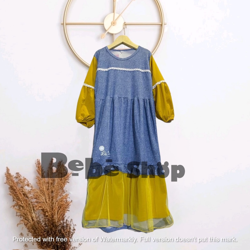 Gamis anak lucu untuk lebaaran usia 5 sampai 10  tahun bahan Voxy