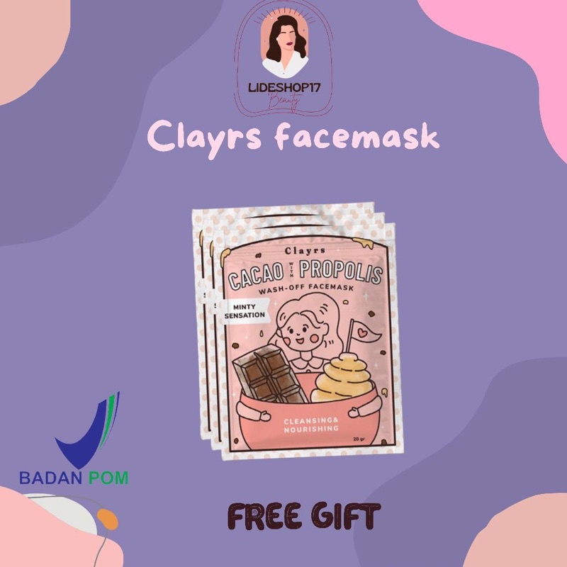 [FREE GIFT] CACAO PROPOLIS BY CLAYRS WASH OFF FACEMASK