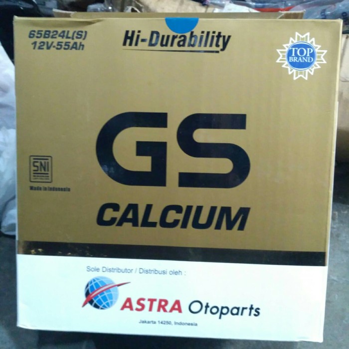 aki mobil battery GS astra type calcium 65B24LS 12v - 55ah