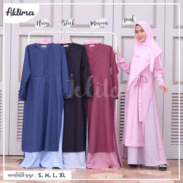 Baju / Gamis Wanita Muslim Aklima Jelita by Labella Katun Madina Jumbo