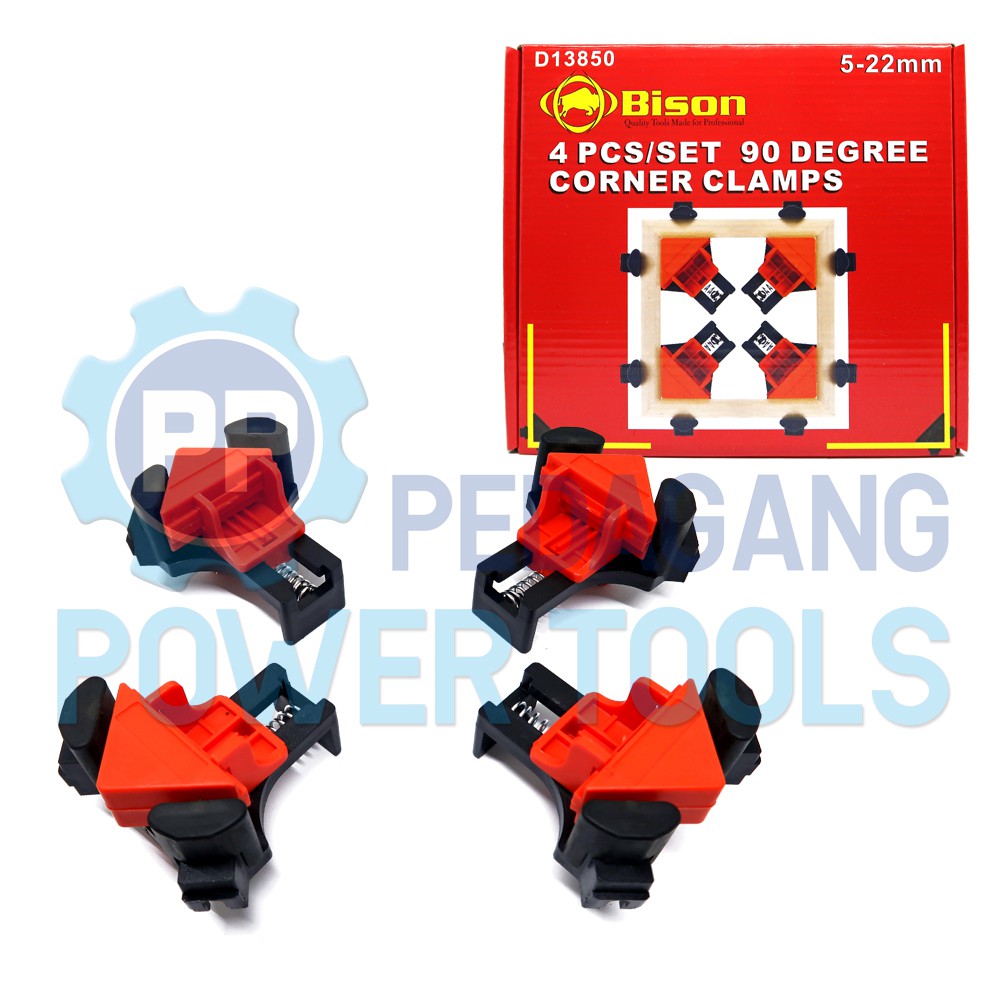 BISON KLEM SUDUT SET 4 PCS PIGURA CATOK SIKU 90 DERAJAT CORNER CLAMP