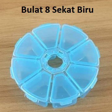 Kotak Tempat Obat Perkakas Sekat / Organizer Box / Kotak Serbaguna Bulat 6,7,8, dan 12 Sekat