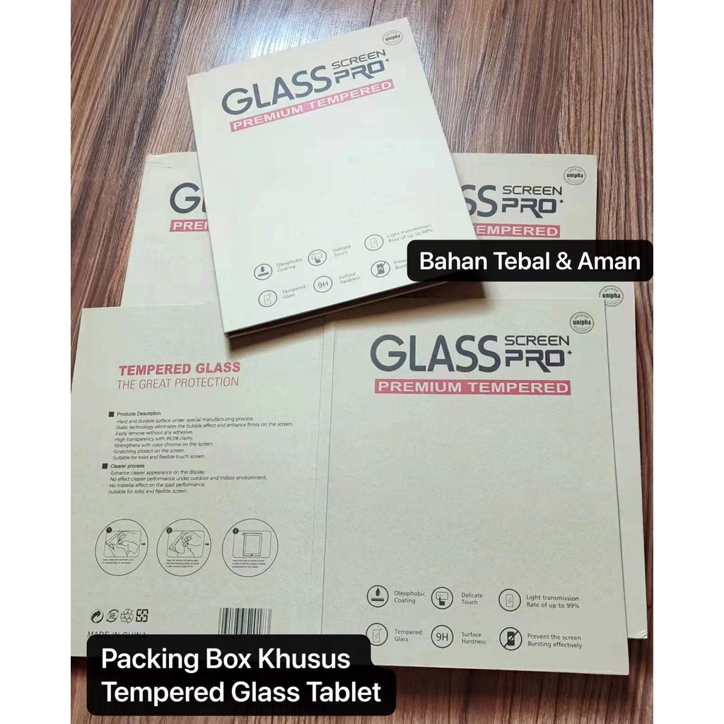 PK-01 Packing Box Ukuran 7 smpi 8 dan 9 10 11 inch Bahan Kardus Khusus Tempered Glass Tablet Ipad Bahan Kardus Tebal Design Exclusive &amp; Aman