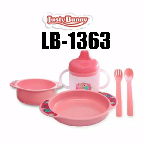 Morinz Lusty Bunny LB-1363 / LB-1371 Peralatan Tempat Makan bayi Feeding Gift Set (Kemasan Plastik)