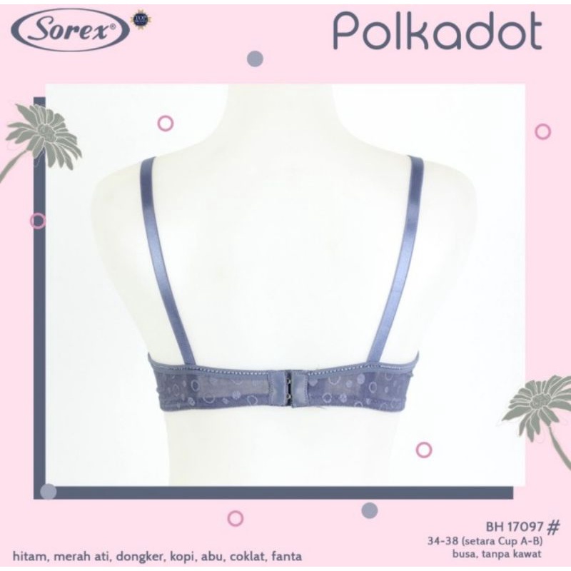 Sorex Bra Polkadot 17097 BH Busa Tanpa Kawat Setara Cup A-B