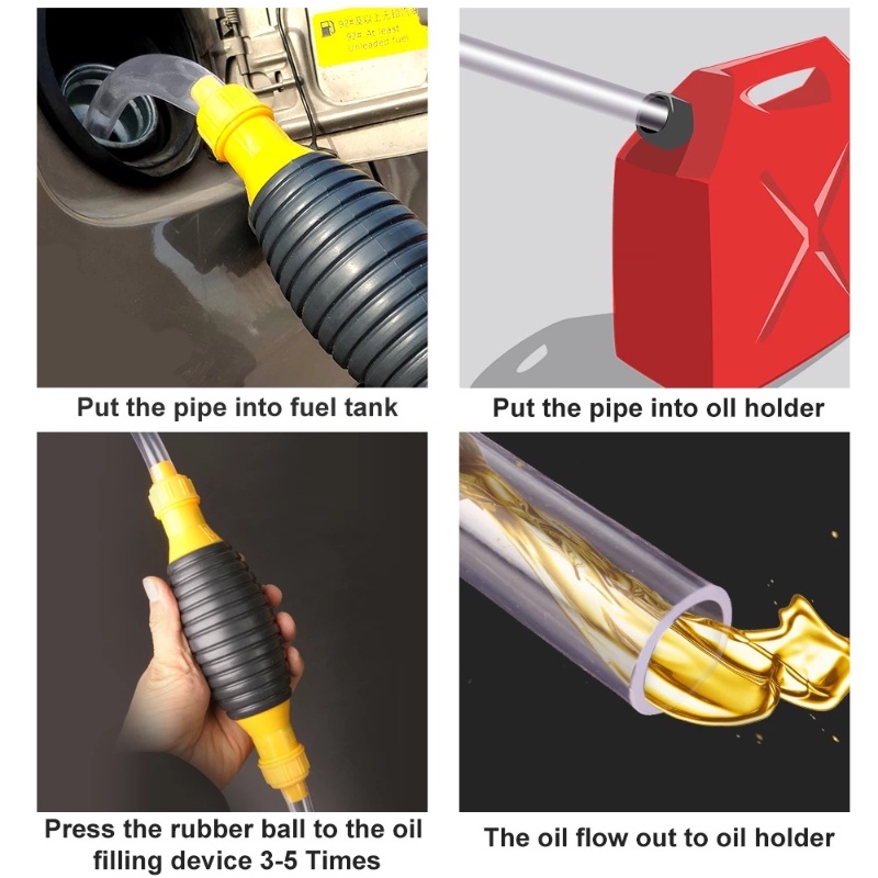 Pompa Transfer Manual Portable Multifungsi Dengan Katup Klip Untuk Bahan Bakar / Oli / Bensin / Diesel