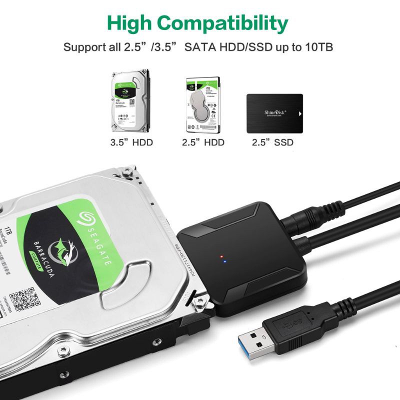 Vivi Kabel Adapter Converter Sata Ke Usb 3.0 Ke Sata 3 Untuk Hardisk Hdd Ssd 2.5 &quot;3.5&quot;