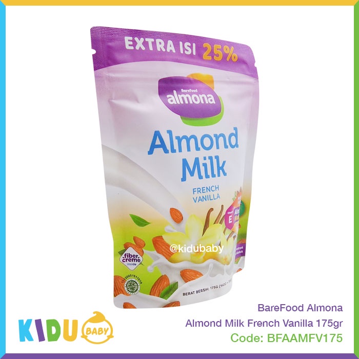 BareFood Almona Almond Milk French Vanilla Strawberry Milk Shake 175gr Susu Almon Kidu Baby