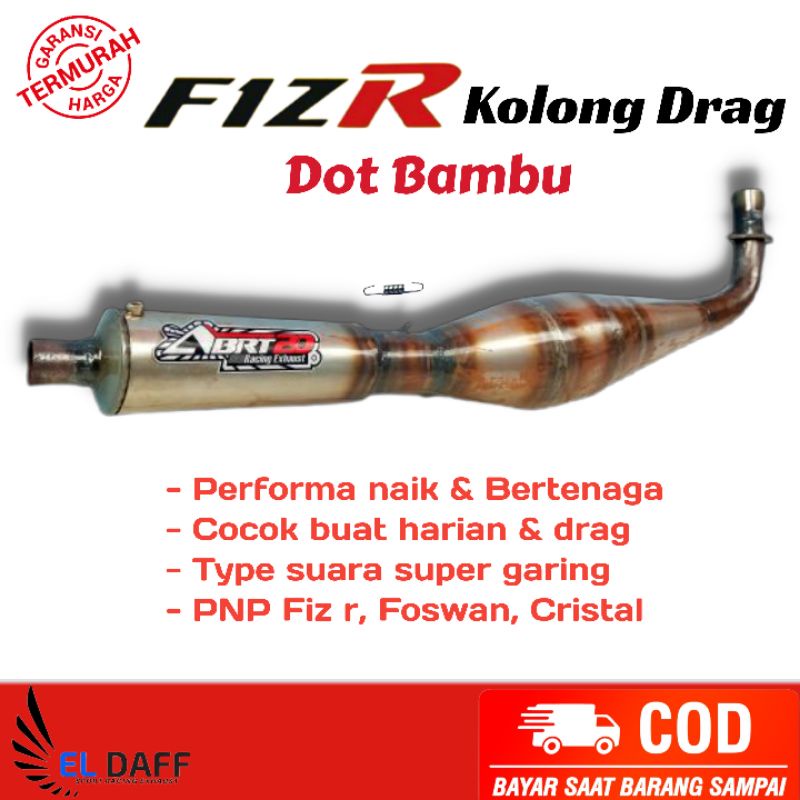 Knalpot Racing Fiz r Fizr F1zr Kolong Model Telo 3v3 Bambu Drag ABRT20 Suara Super Garing Tenaga Pow